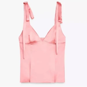 Rosa satin topp från Zara  - Rosa satin topp från Zara storlek s men passar xs❤️