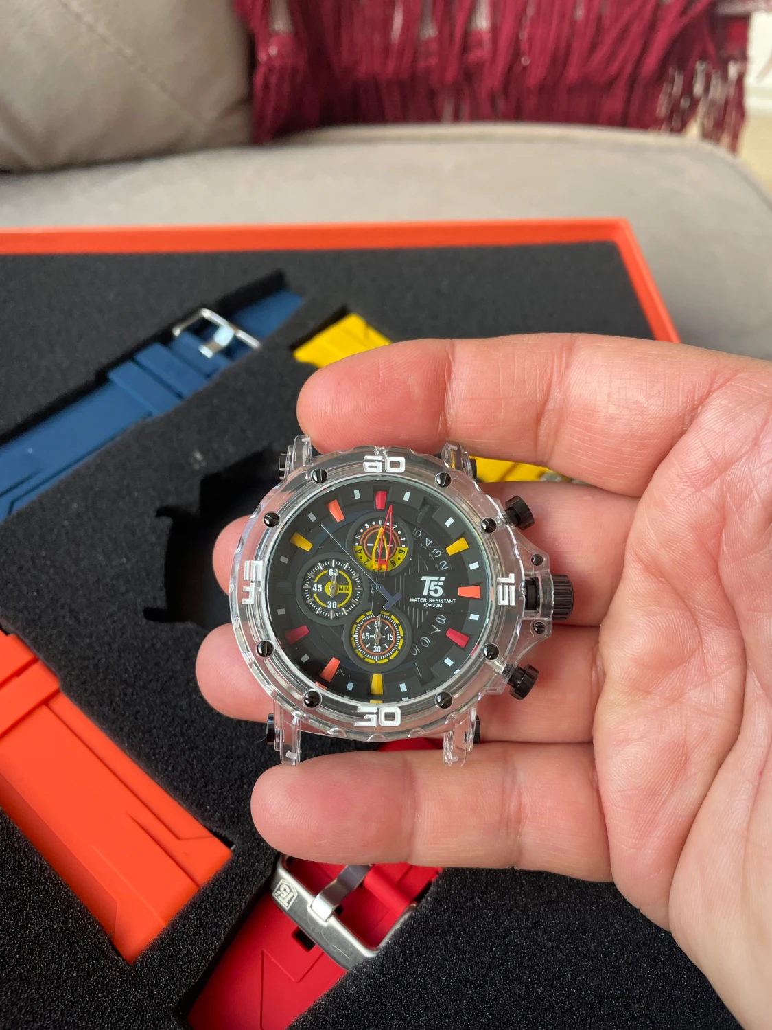 T5 klocka med färgglada silikonband - 1