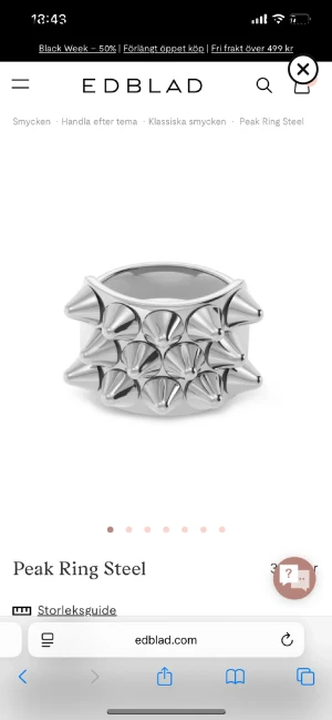  Edblad ring - Jätte snygg ring som är poppis! Säljer då den blev förstår för mig! Storlek 17.50 alltså M! Bra pris och postar snabbt så hör av dig vid funderingar!