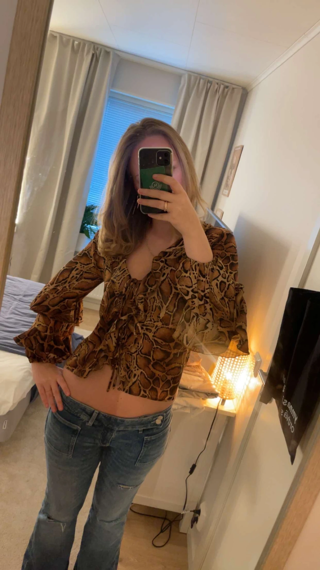 Skit snygg leopard blus