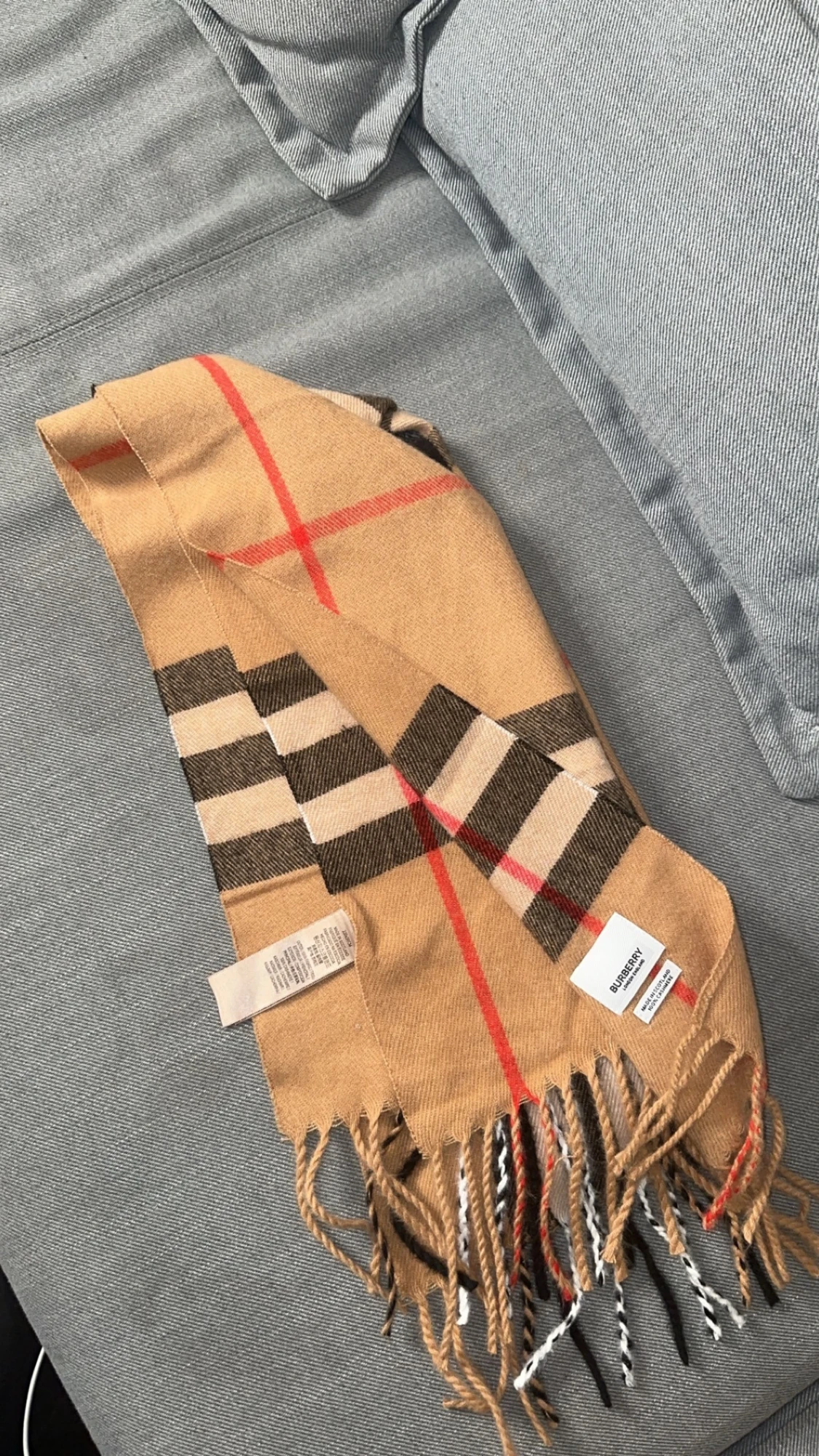 Burberry rutig halsduk i kashmir