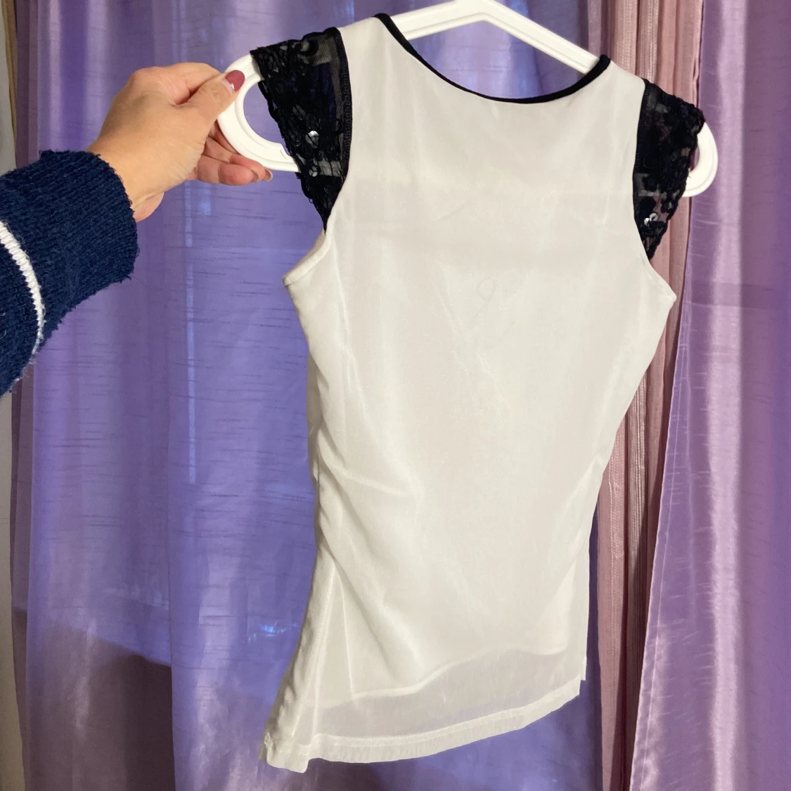 Vit svart unik tröja vintage - 4