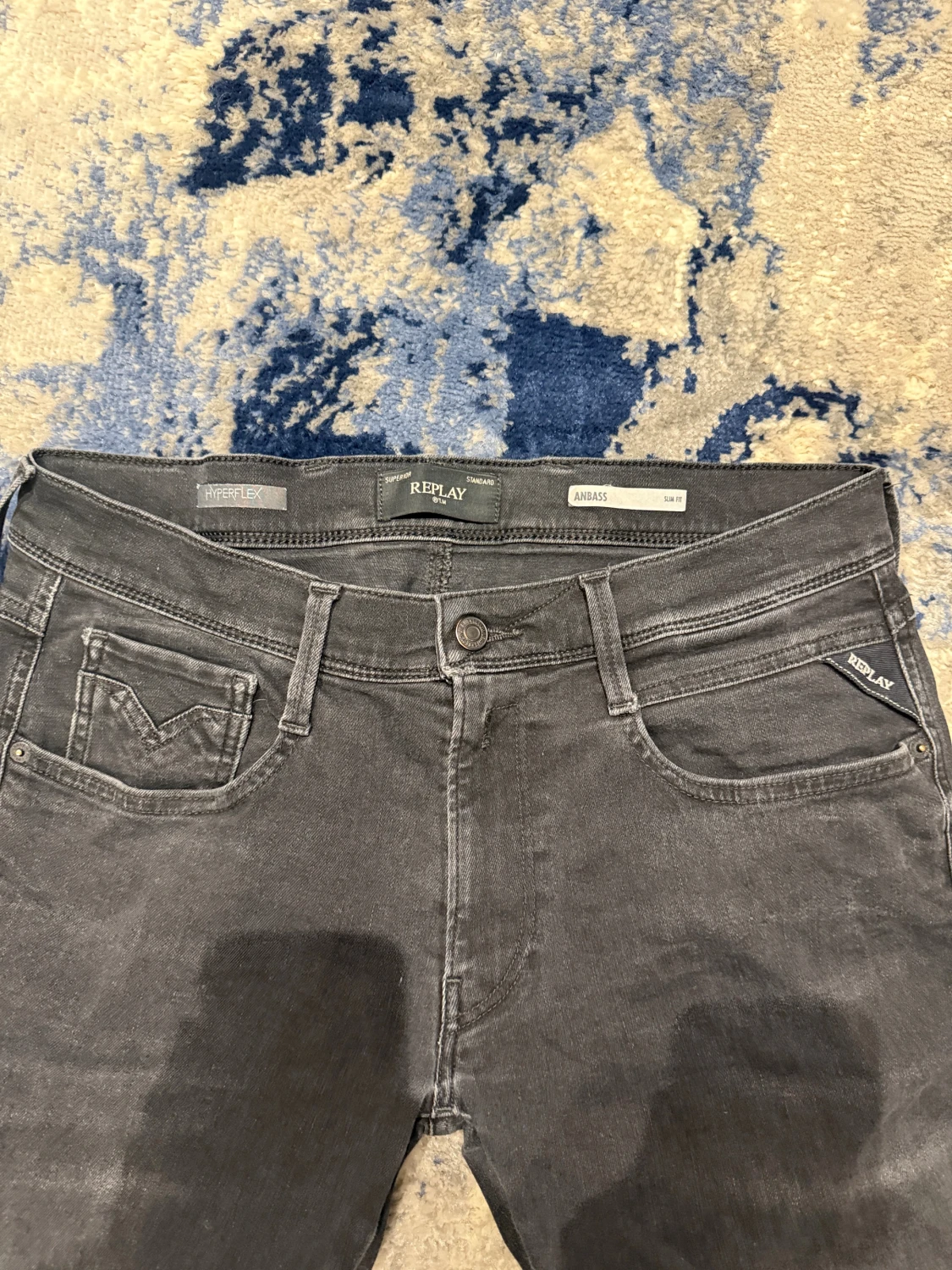 Svarta Replay anbass Jeans - 3