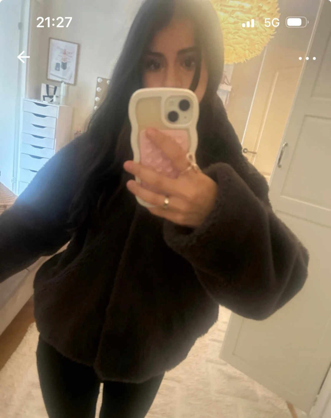 Grå  teddyjacka med huva - 3