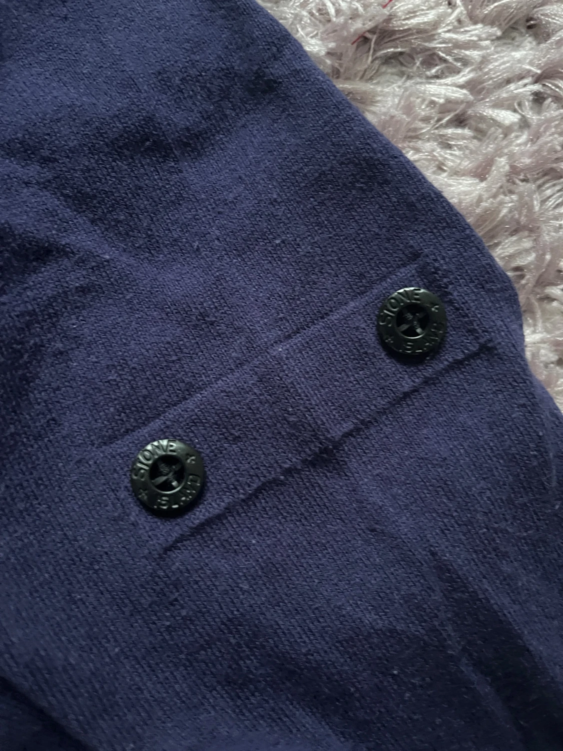 Mörkblå långärmad Stone Island tröja - 1