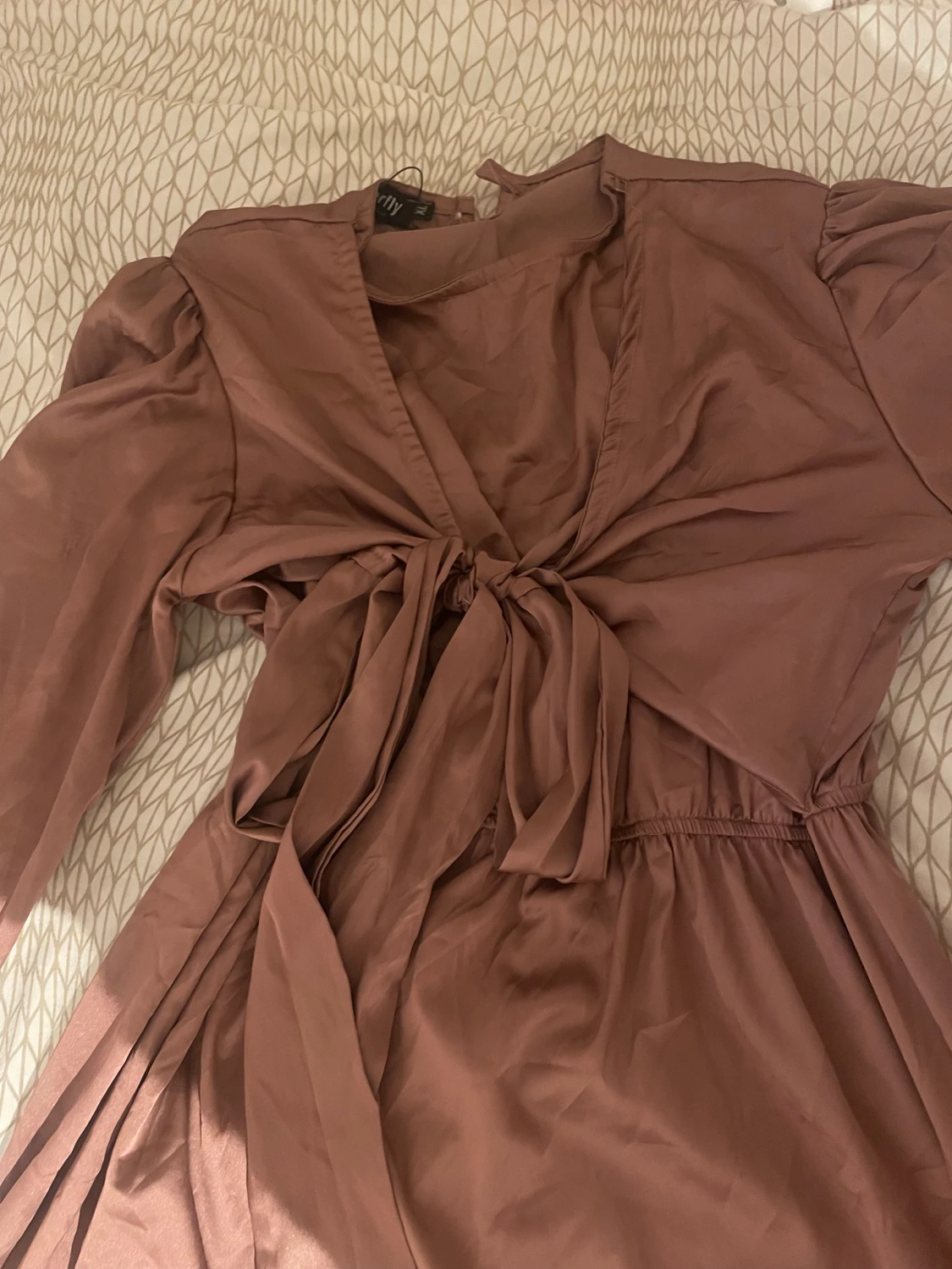 Brun långklänning med knyt från utländsk affär - 1