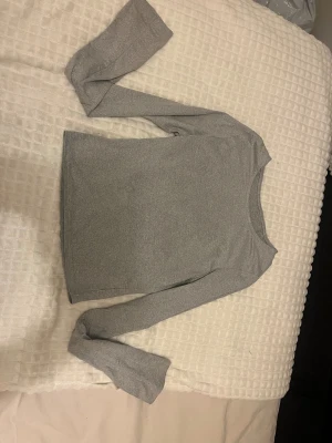 Grå långärmad basic tröja - En enkel och stilren grå långärmad tröja med rund hals. Använd väldigt få gånger. 