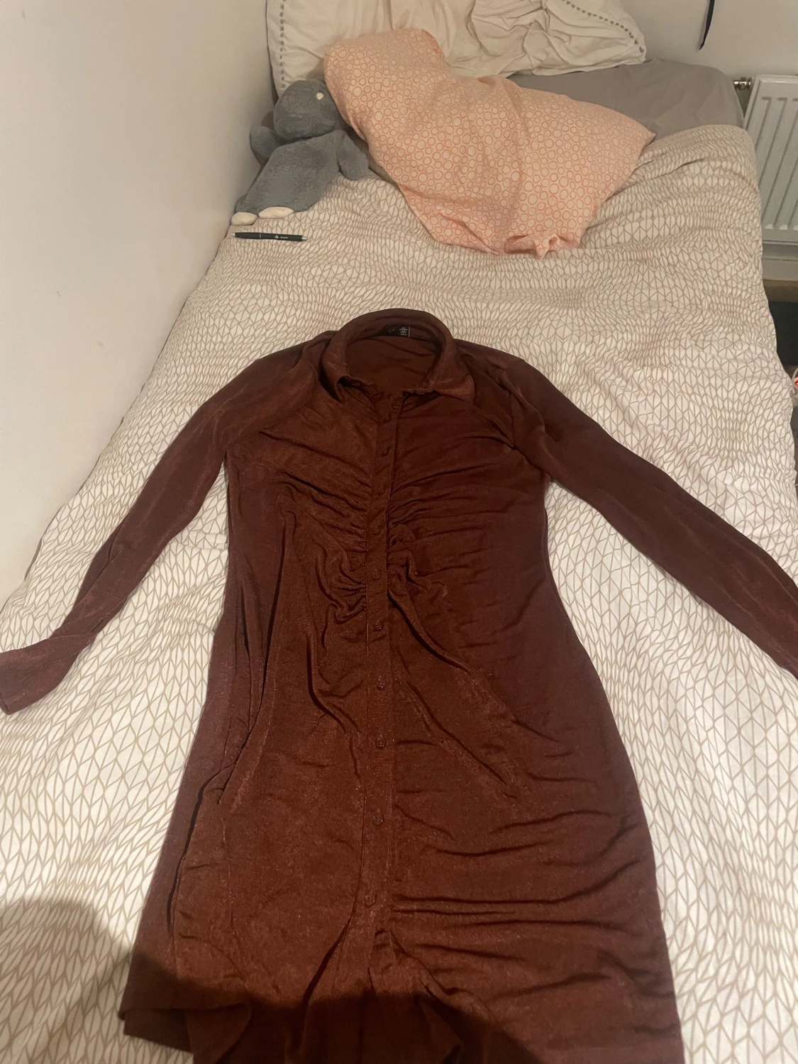 Brun långärmad klänning Vero Moda