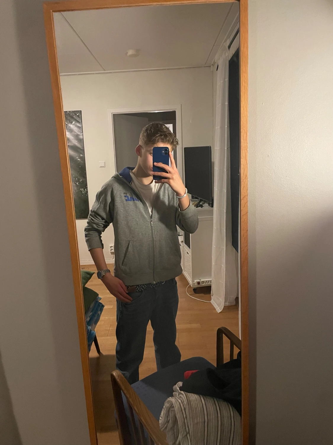 Grå zip up hoodie från Nike - 1