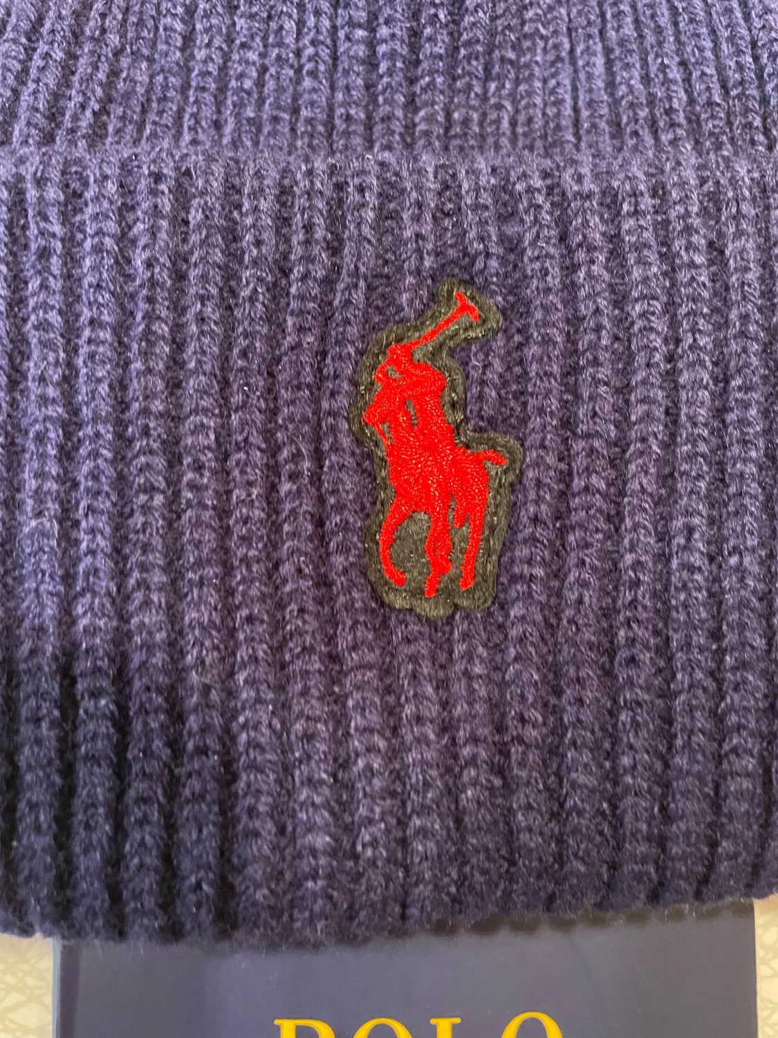 Mörkblå ribbad mössa Polo Ralph Lauren - 2