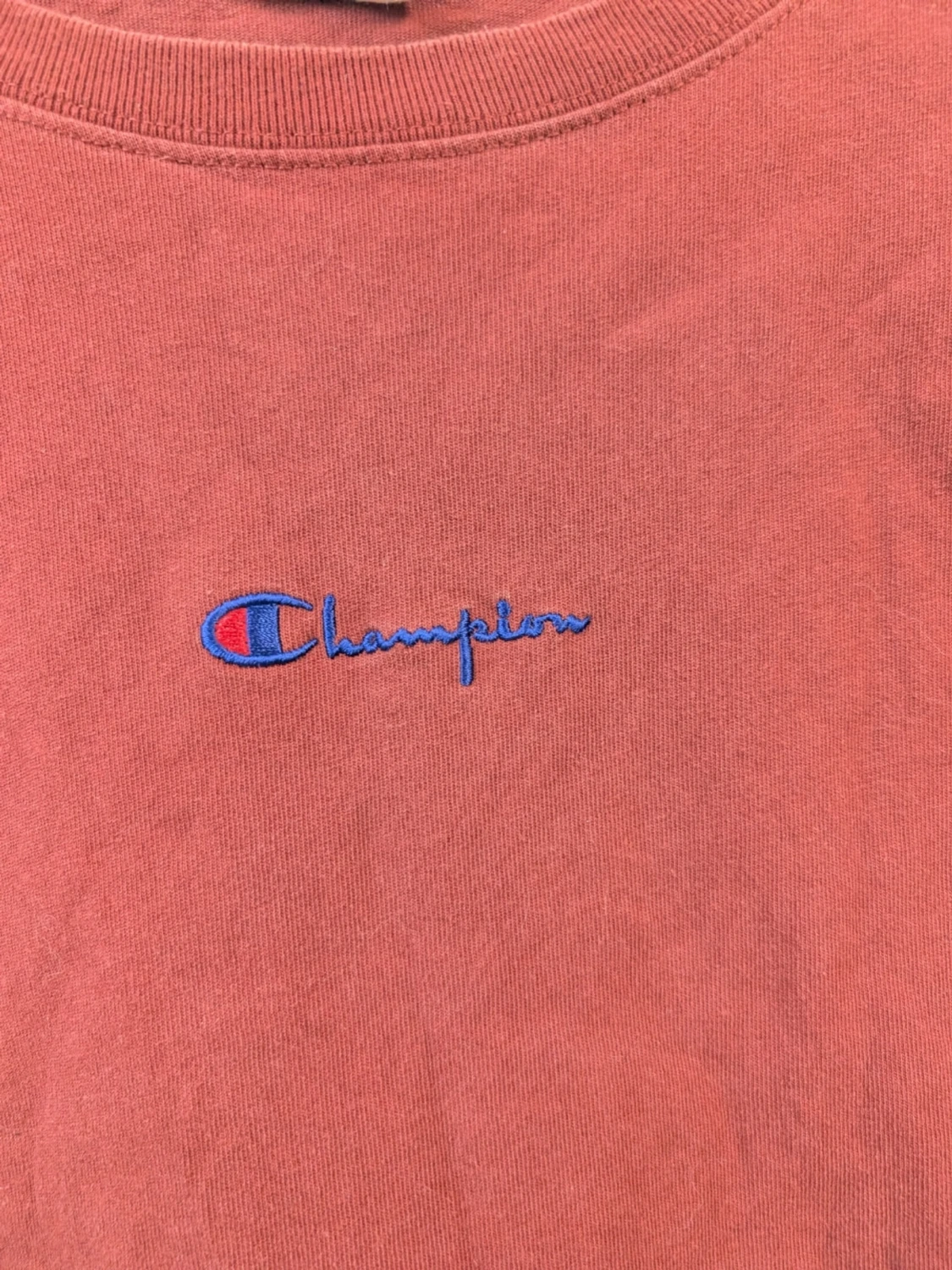 Vinröd Champion t-shirt i bomull - 1