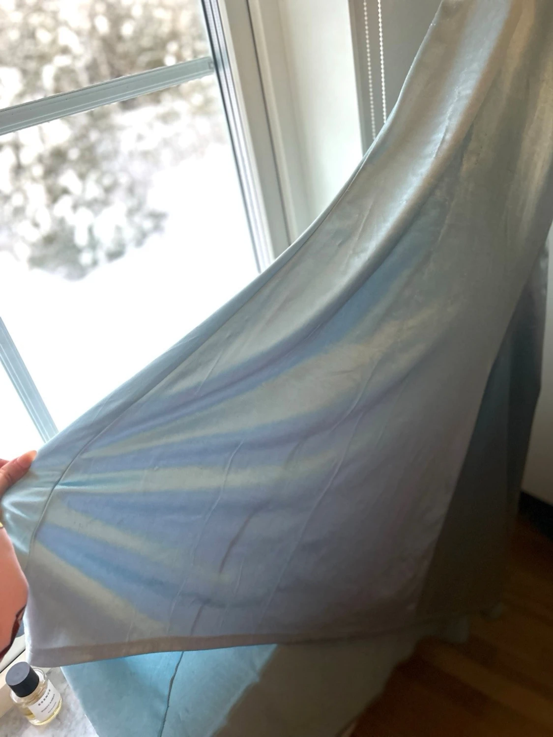 Ljusblå långklänning med snörning - 2