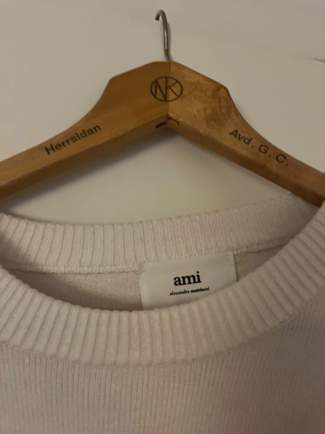 Vit stickad tröja från Ami - 1