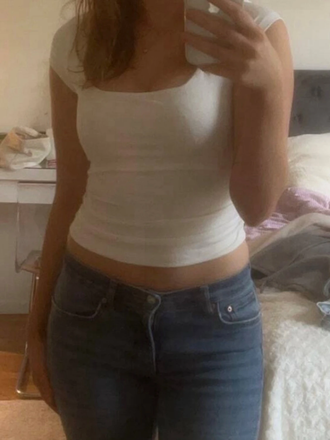 Orange topp med rynkade sidor från Shein - 2