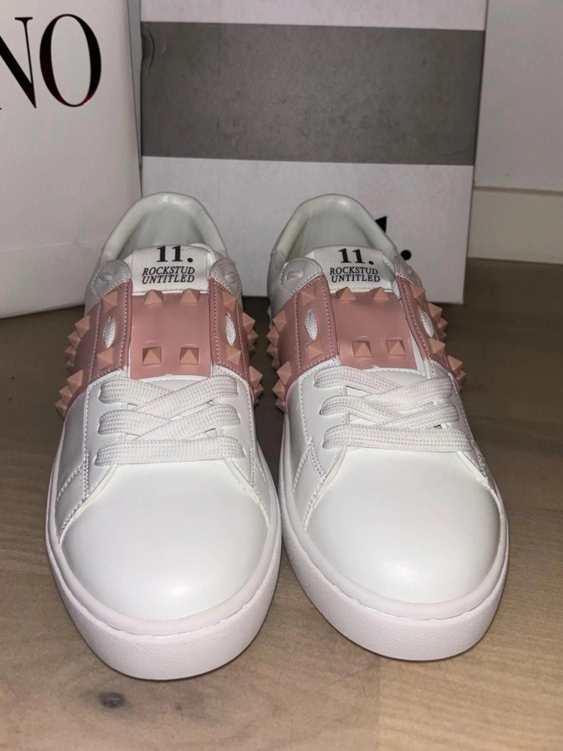 Valentino Rockstud sneakers vit/rosa - 2