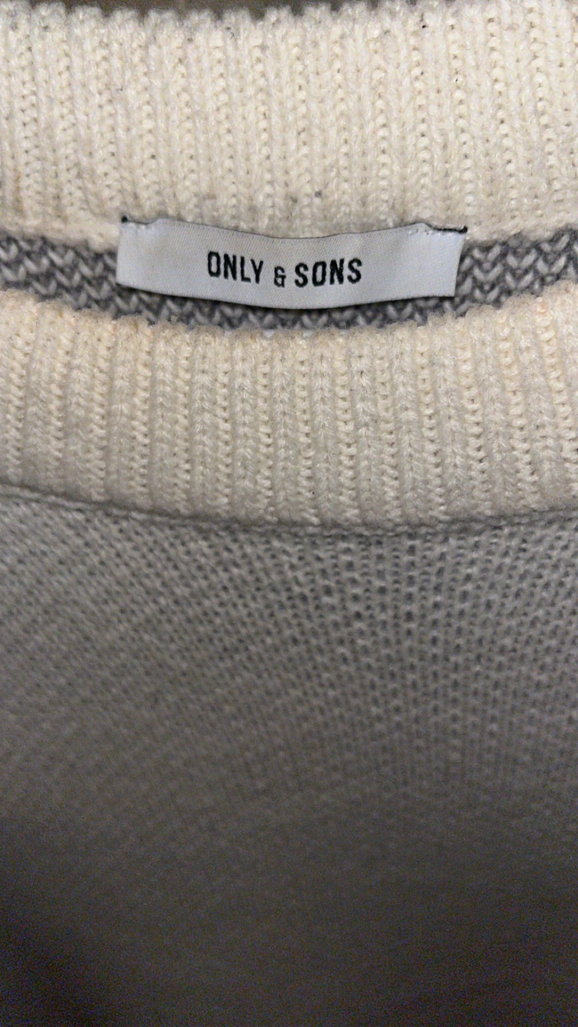 Only & Sons NYC vit/beige/grå stickad långärmad - 2