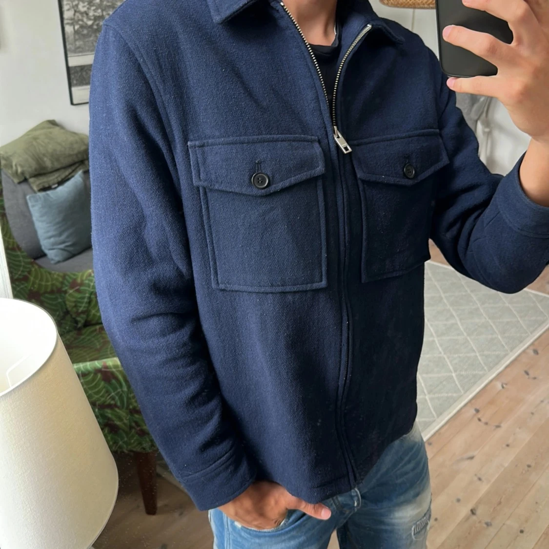 Zip overhsirt mörkblå  - 2