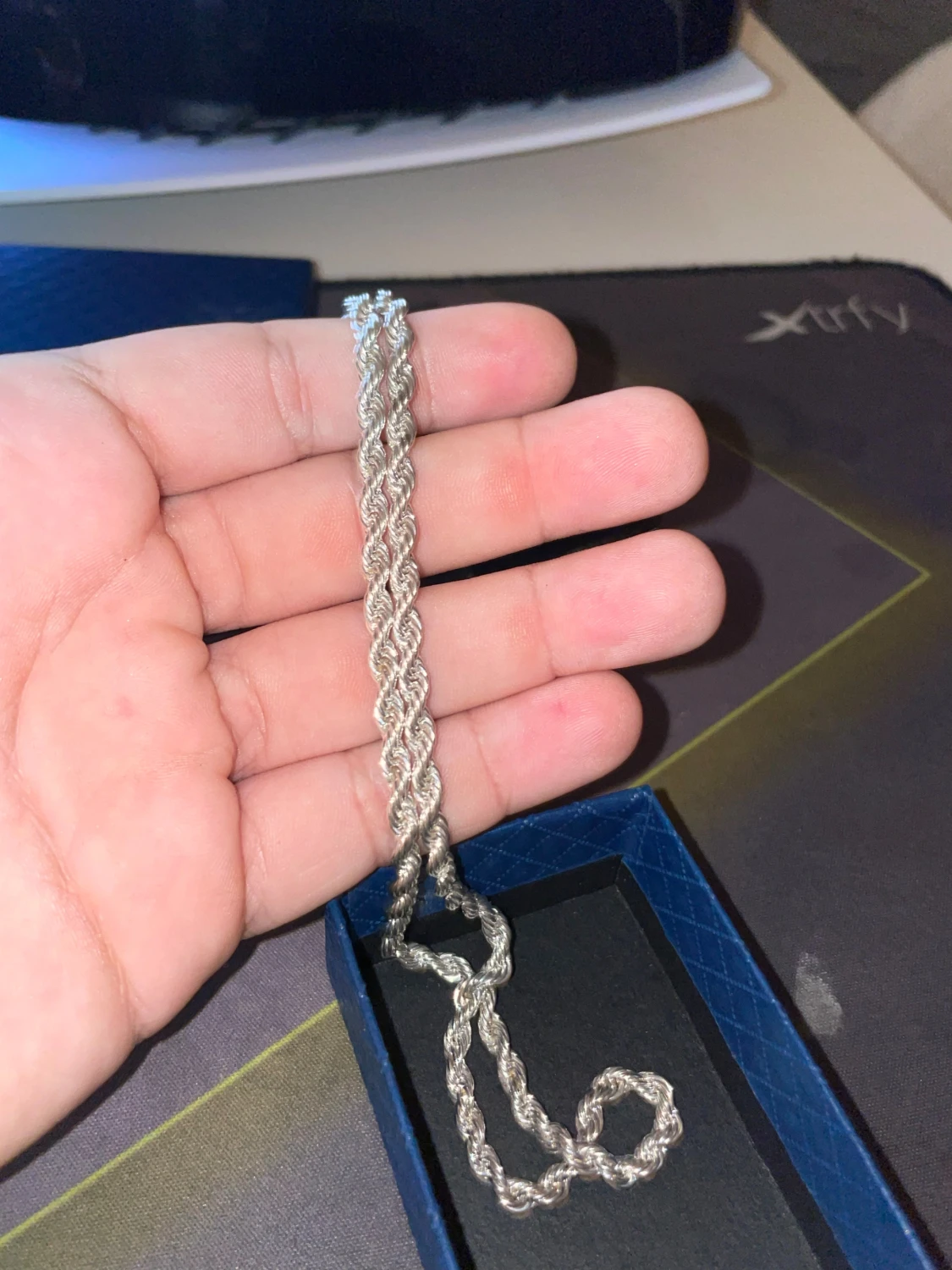 4mm 50cm äkta silver cordell  925 - 1