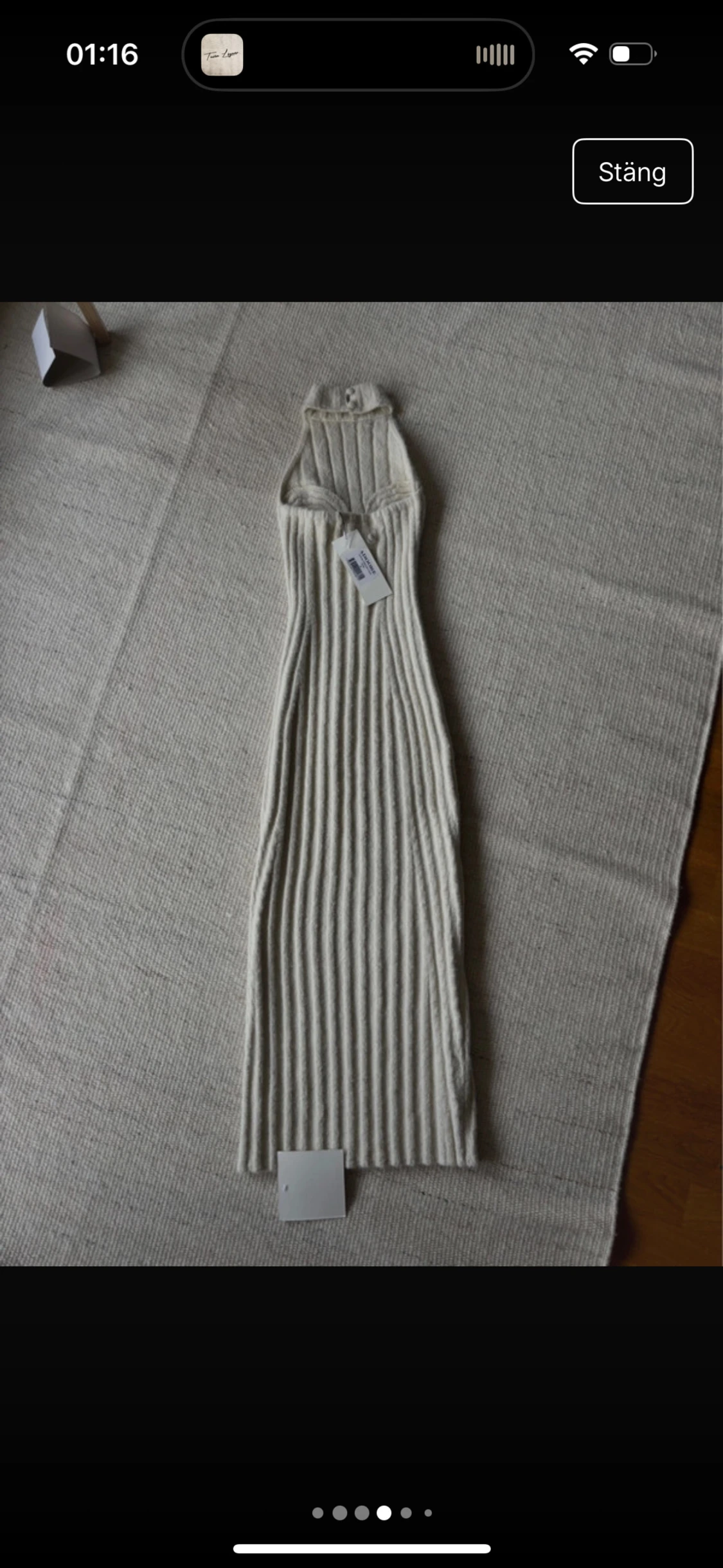 Vit ribbad långklänning från Adoore - 1