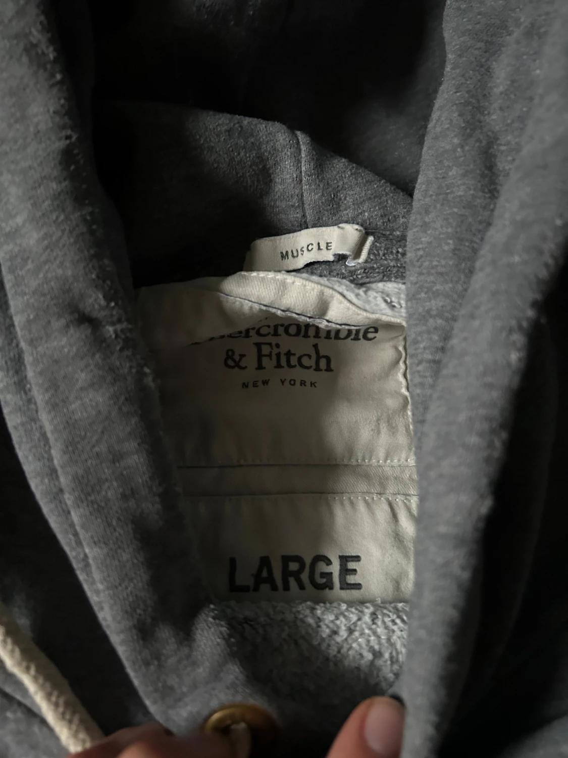 Grå hoodie Abercrombie & Fitch  - 3