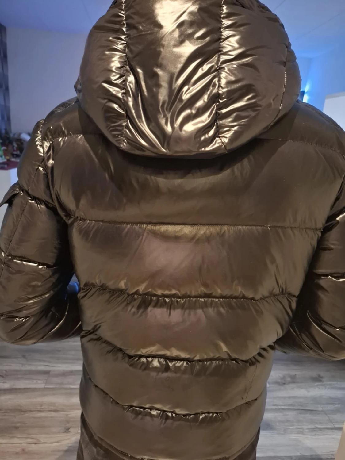 Svart Moncler pufferjacka med huva - 2