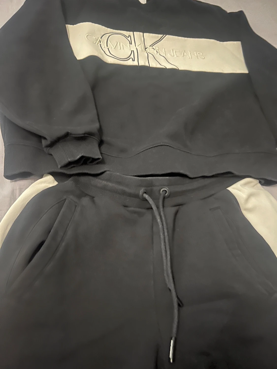 Calvin Klein set M – hoodie + joggers (svart/vit) - 1