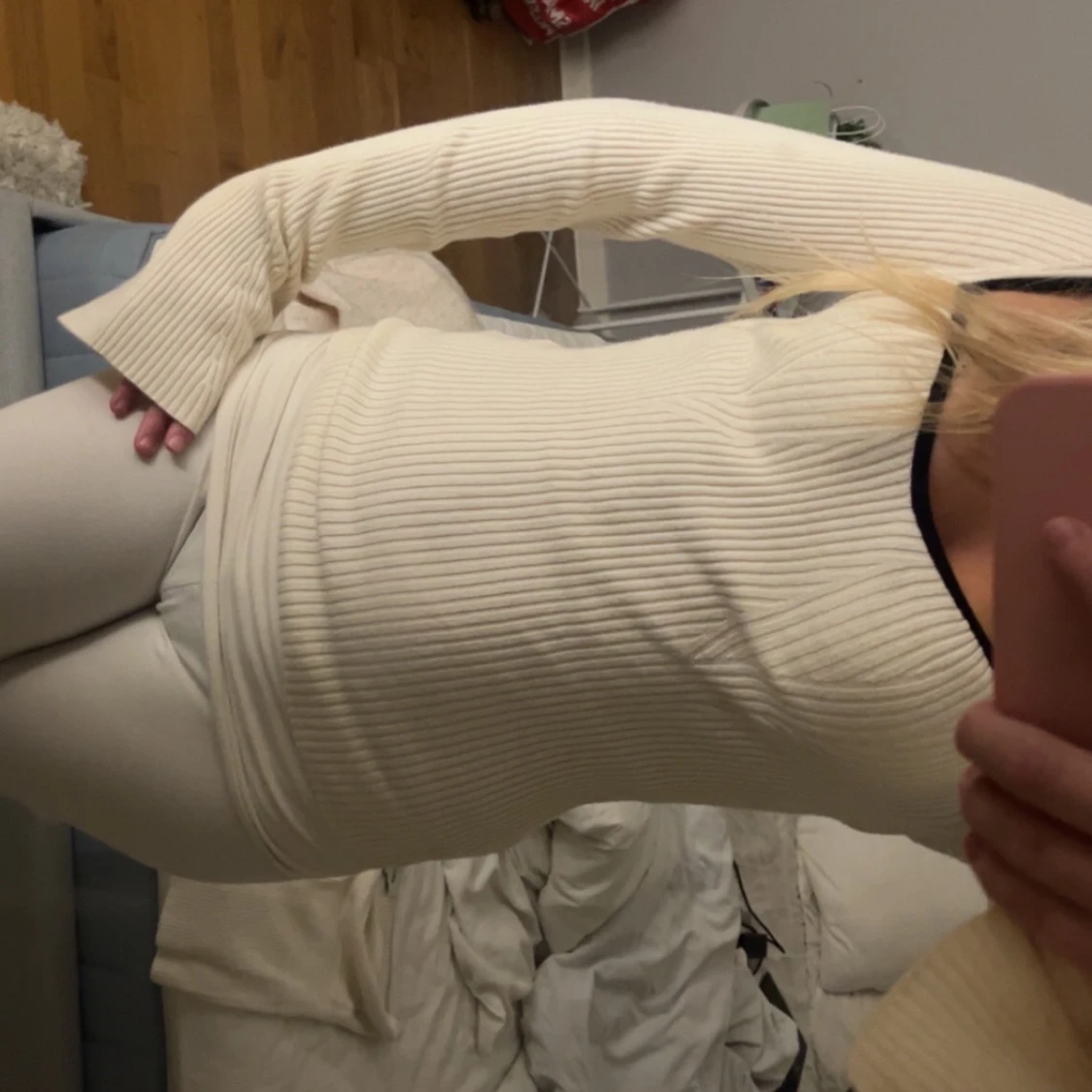 Vit ribbad tröja från Gina Tricot - 2