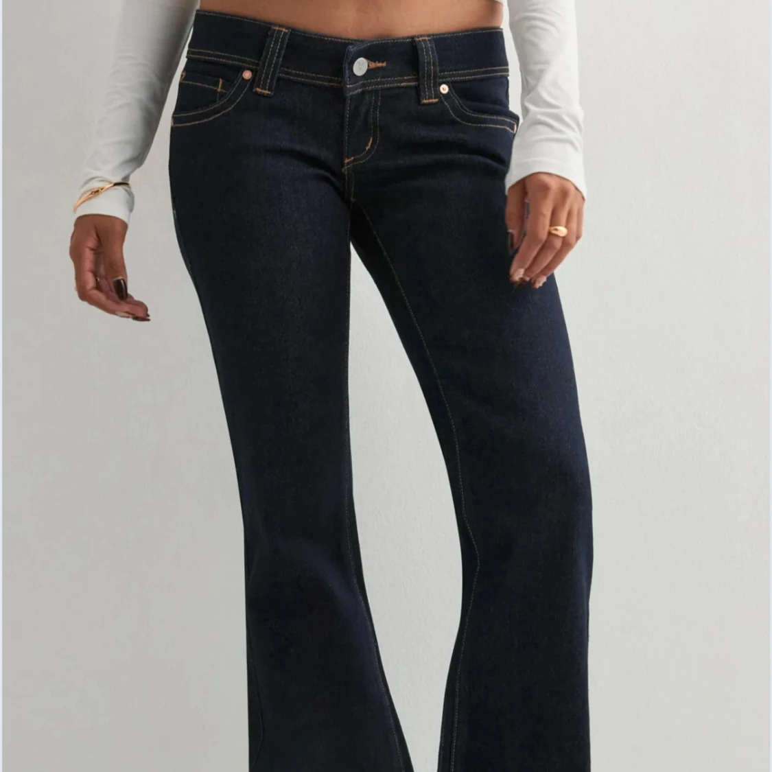 Mörkblå tall bootcut jeans - 2