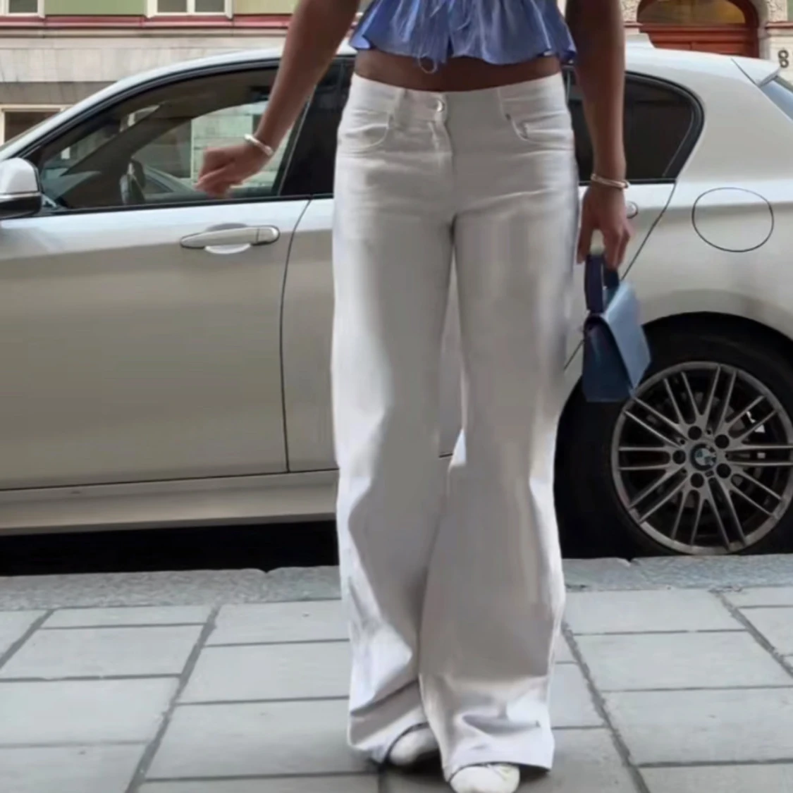 Vita populära jeans