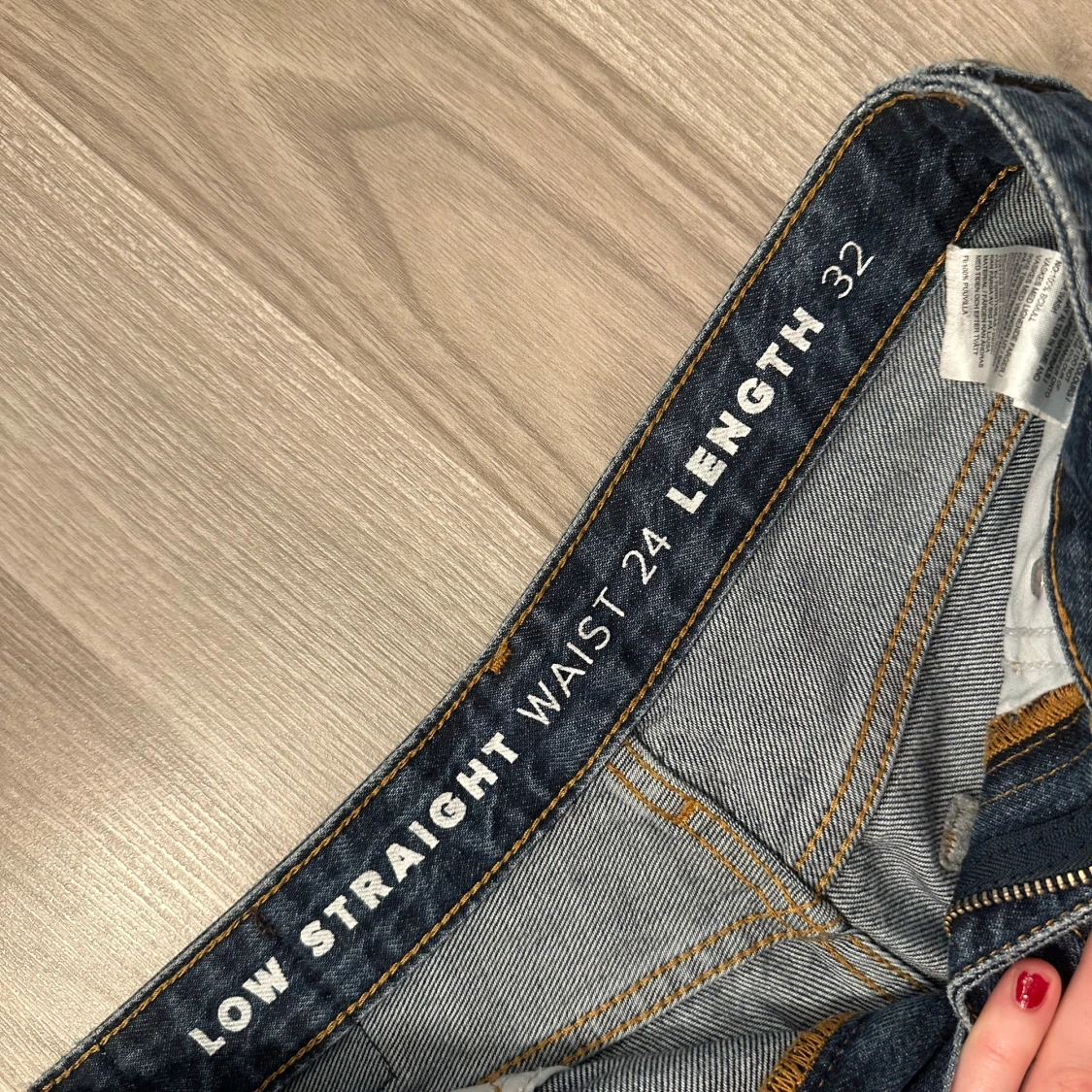 lågmidjade raka jeans  - 2