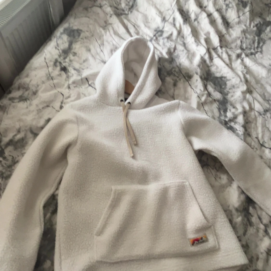 Vit teddy/fleece hoodie från Everest - 4