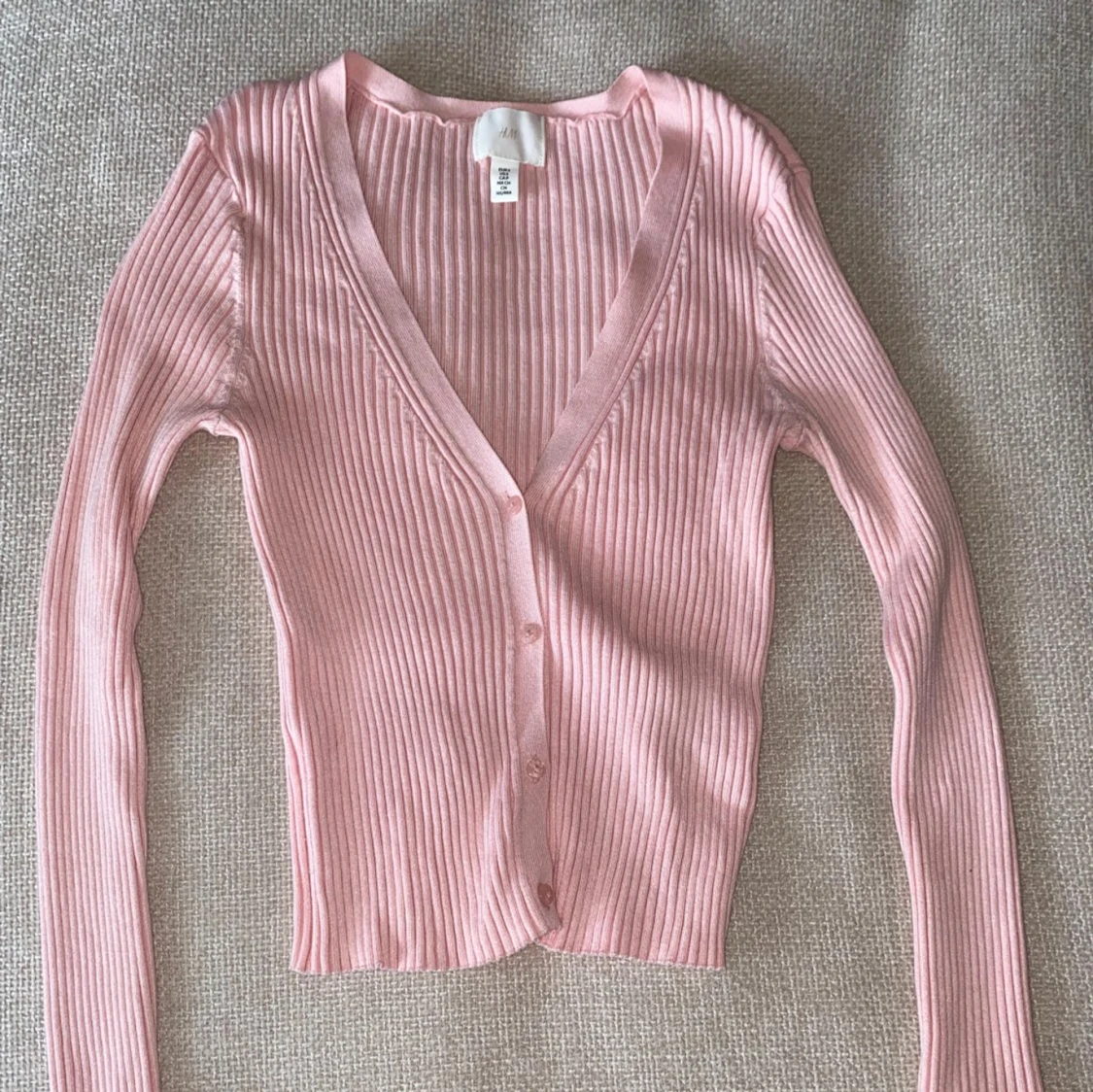 Rosa ribbad kofta från H&M - 92