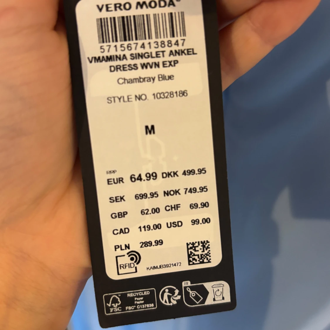 Ljusblå långklänning från Vero Moda - 3