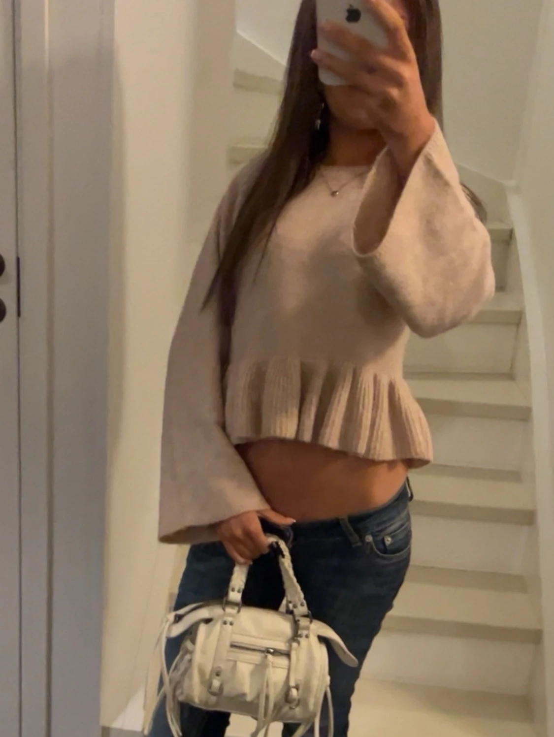 Beige  stickad tröja