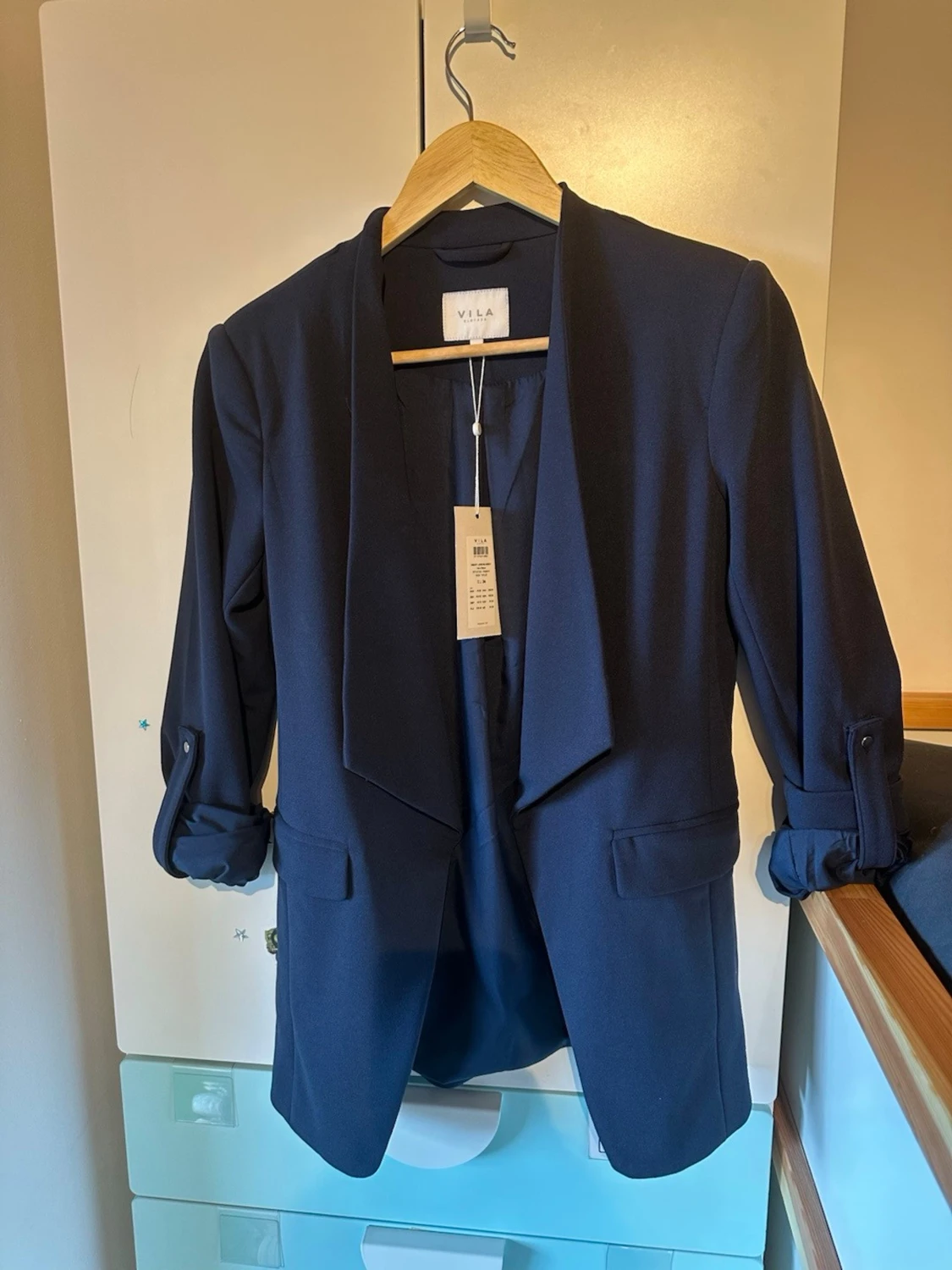 Mörkblå lång kavaj från Vila, strl 34 - 4