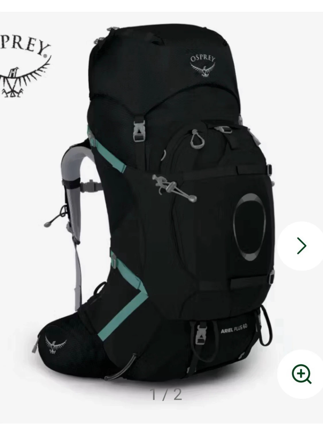 Osprey Ariel Plus 60L ryggsäck svart