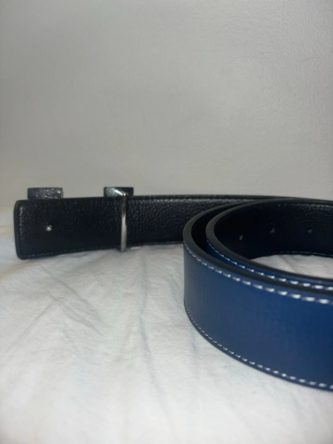 Läder bälte med silver spänne - 1