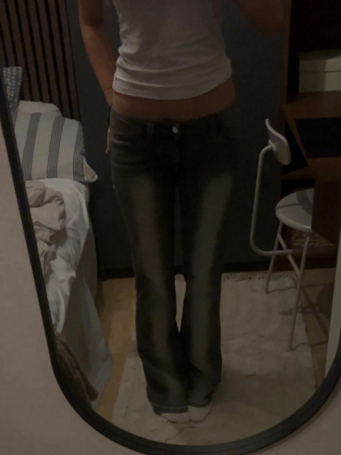 Bootcut jeans i mörkgrå tvätt - 1