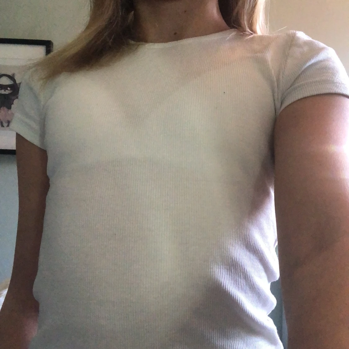 Vit ribbad croppad topp KappAhl - 1