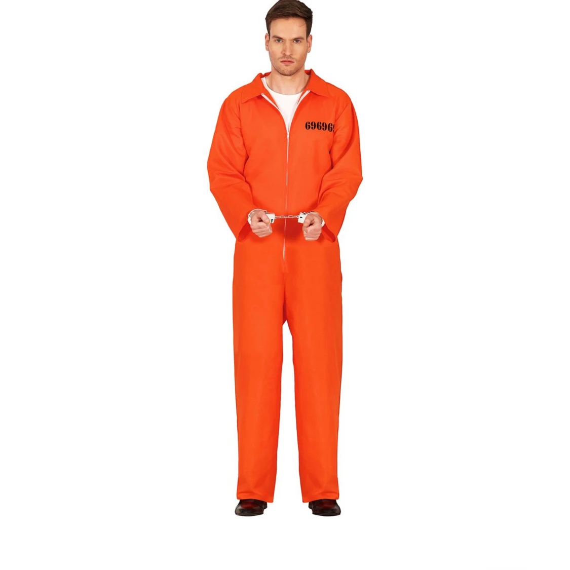 Orange fångdräkt med dragkedja