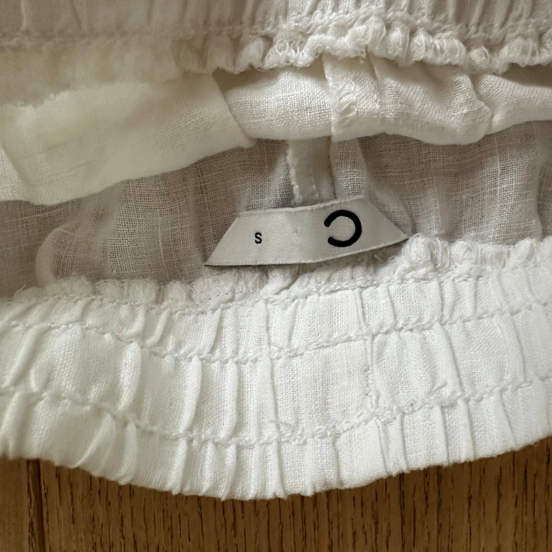 Vita linnebyxor med resårmidja - 1