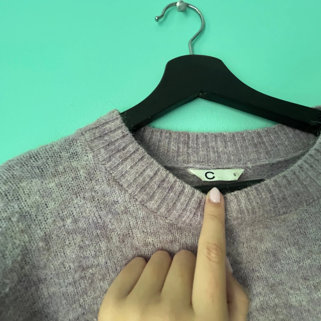 Ljuslila stickad tröja från C - 3