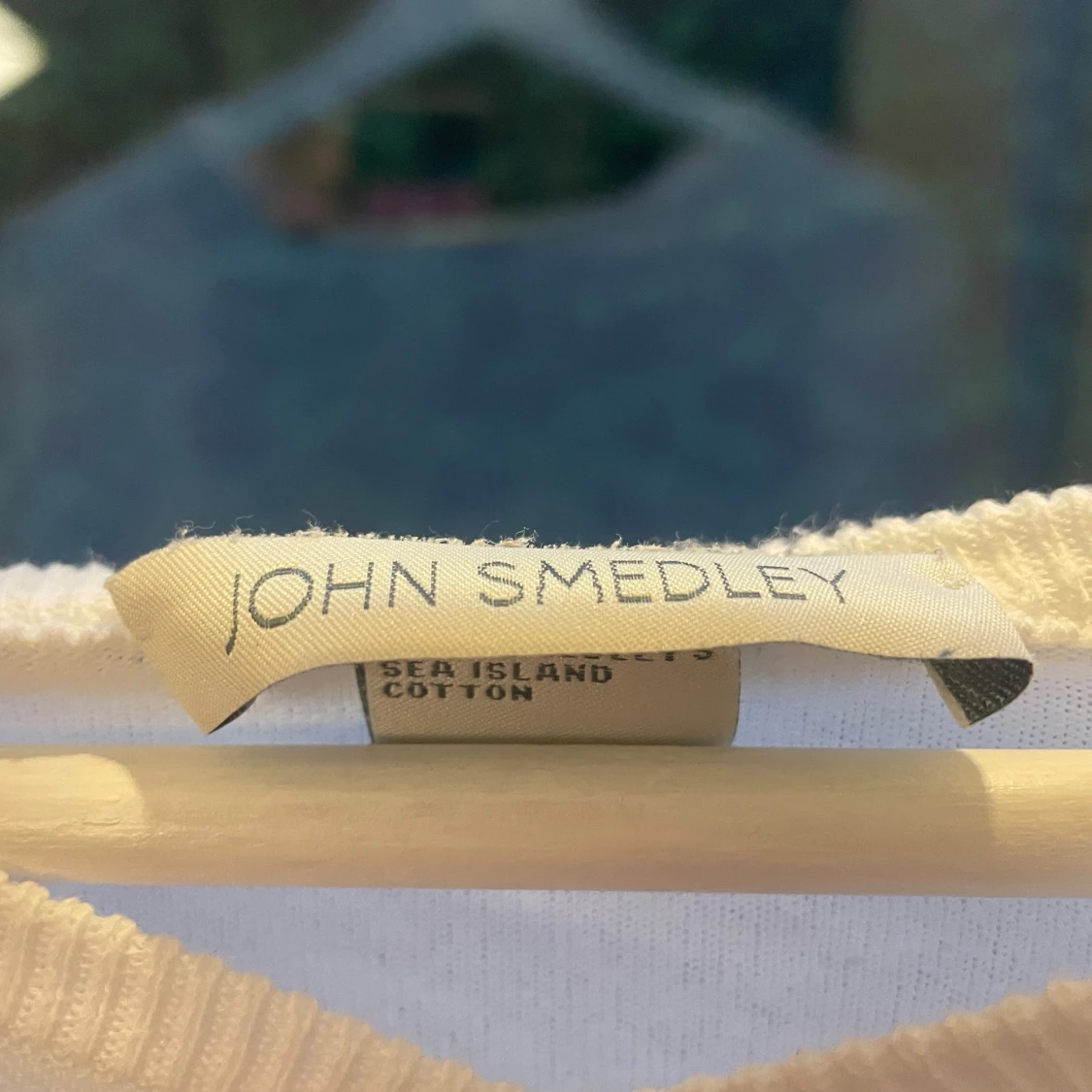 Vit bomullströja John Smedley L - 2