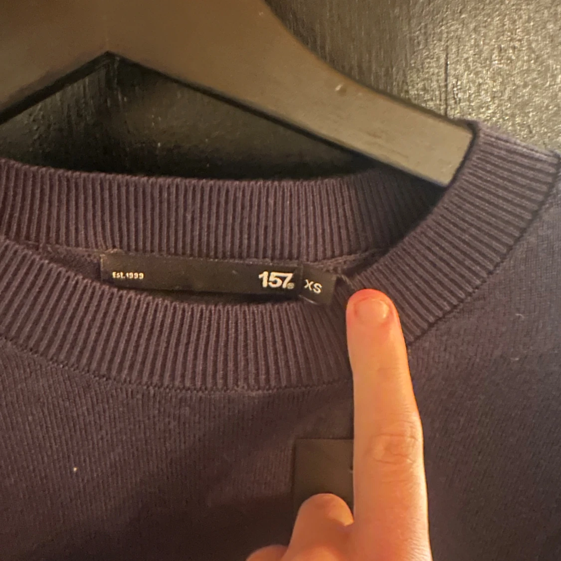 Stickad randig blå tröja  - 1