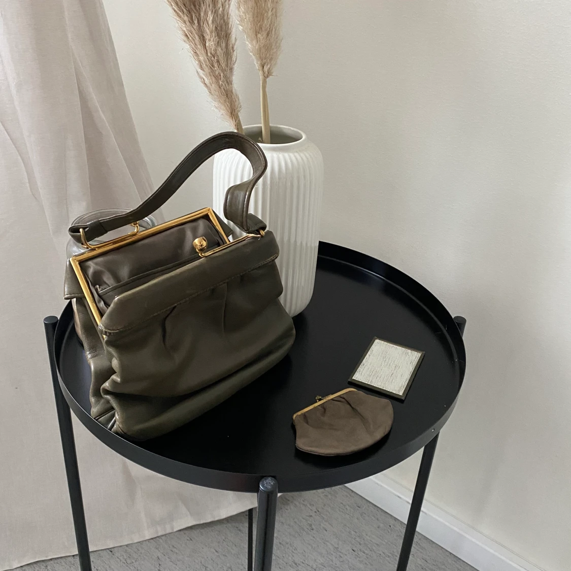 Vintage olive handväska - 90