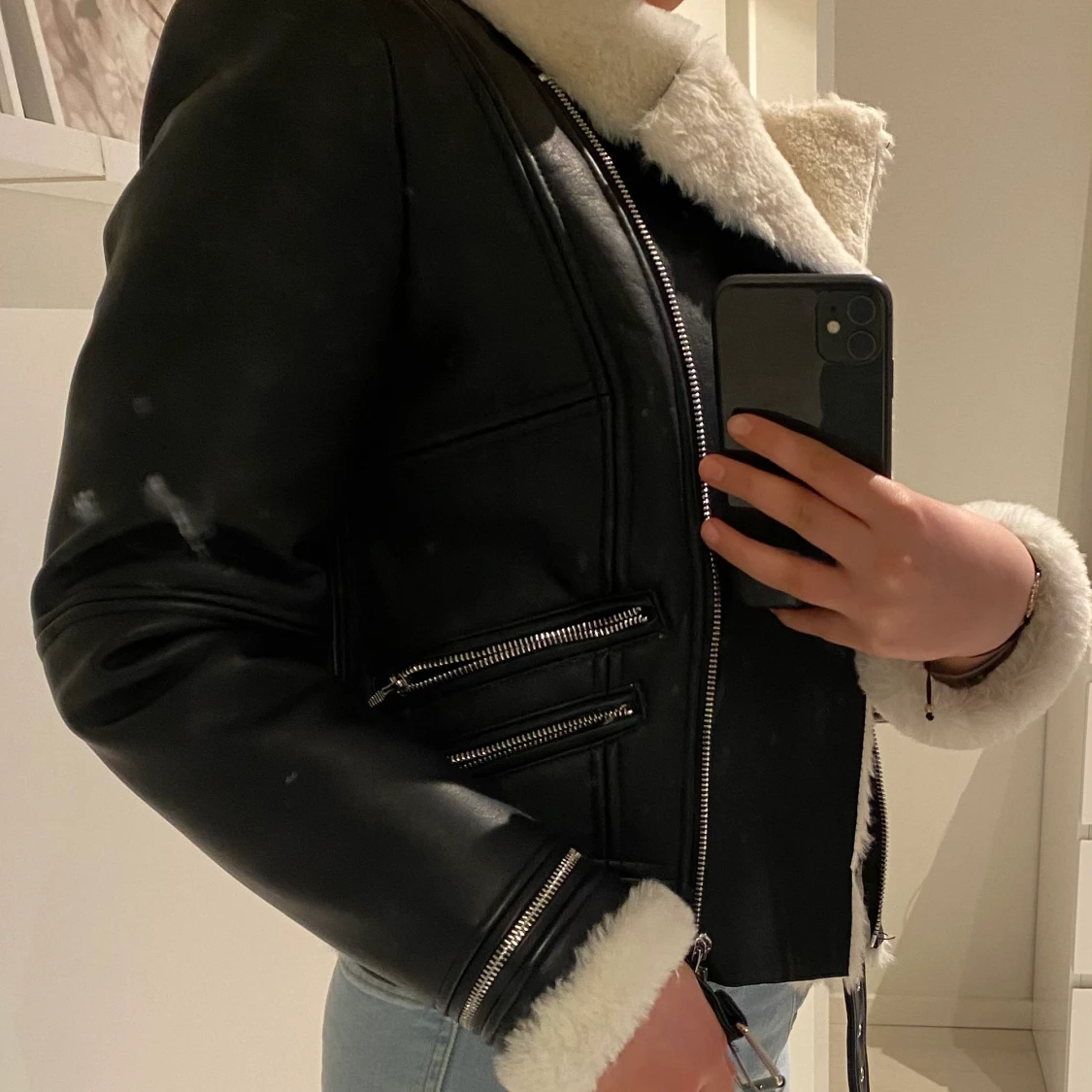 vårjacka - läderjacka med foder - 90