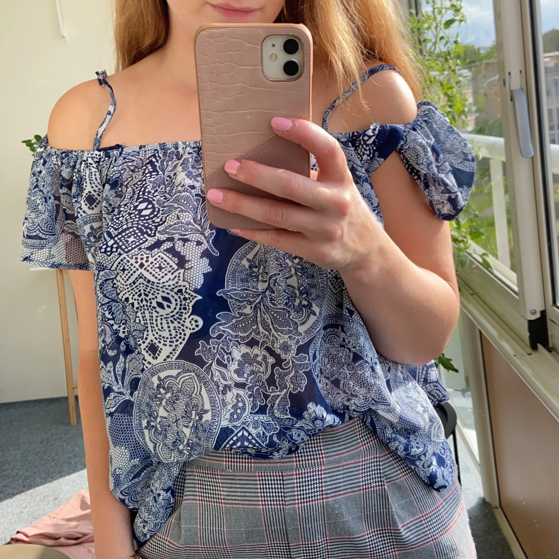 Flowy half off-shoulder top