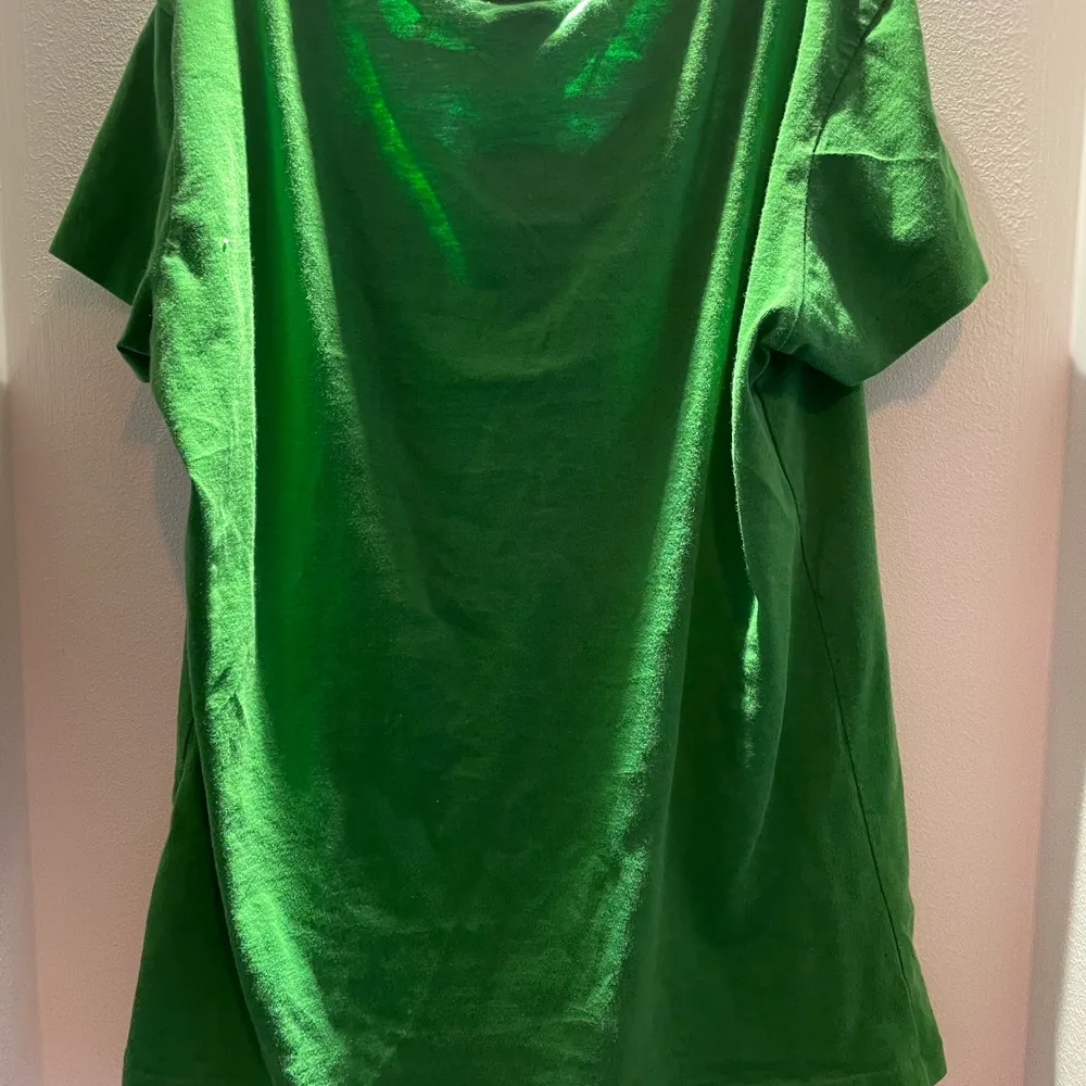 Jätte fin grön ralph lauren sport t shirt som är v ringad t shirt med mörkblåa ditaljer. Köpt second hand för ca 6 månader sen. Köparen står för frakt💕. T-shirts.