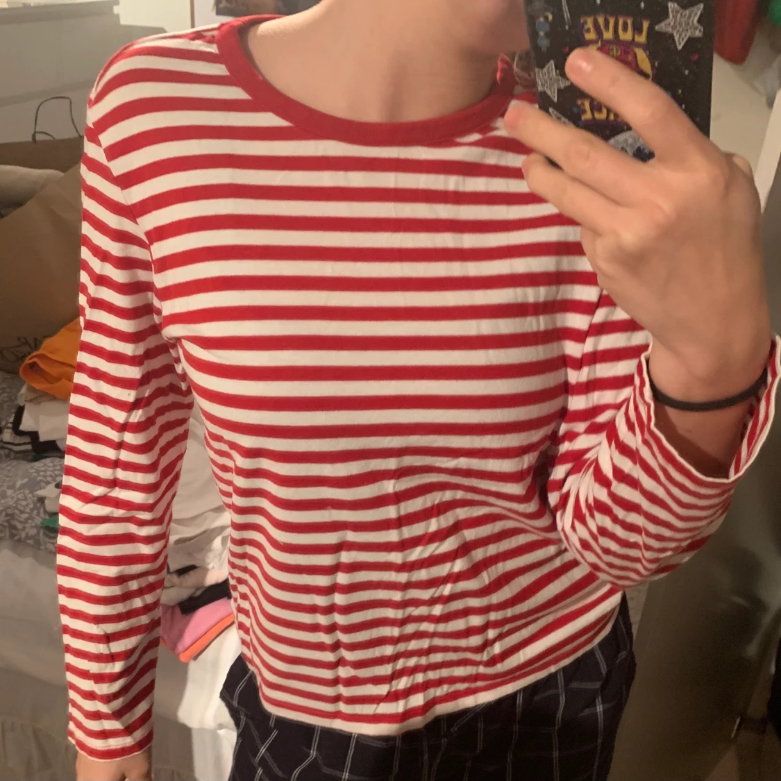 Basic randig långarmad tröja  - 90