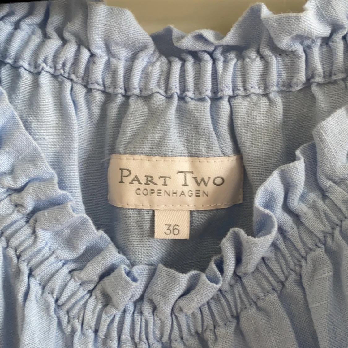 Ljusblå sommarklänning med volang - 91